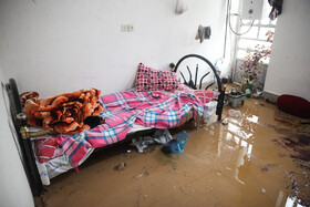 محله گود گل کنان شهرک سعدی شیراز پس از سیلاب روز دوشنبه ۵ فروردین