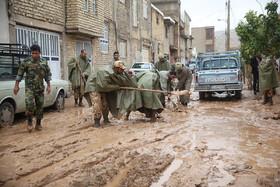 محله گود گل کنان شهرک سعدی شیراز پس از سیلاب روز دوشنبه ۵ فروردین