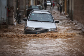 محله گود گل کنان شهرک سعدی شیراز پس از سیلاب روز دوشنبه ۵ فروردین