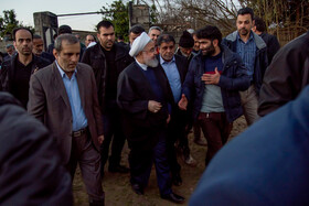 بازدید حسن روحانی،رییس جمهور از روستای سیل زده، کردخیل از توابع شهرستان ساری ـ مازندران