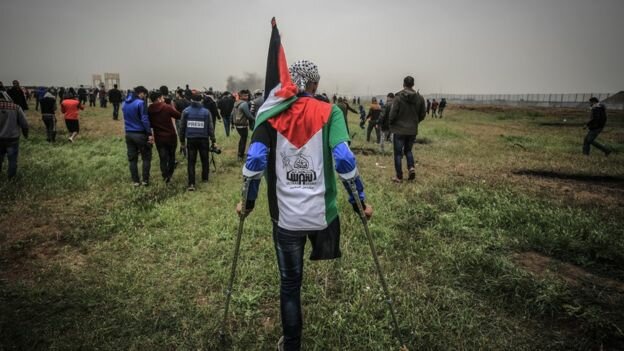 ۱۶ زخمی در پنجاه‌ونهمین راهپیمایی بازگشت در مرزهای غزه