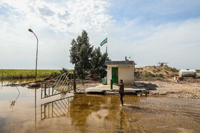 بالا آمدن آب رودخانه دز در روستای یذاب در منطقه شعیبیه - شوشتر