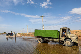 بالا آمدن آب رودخانه دز در روستای یذاب در منطقه شعیبیه - شوشتر