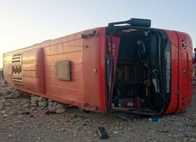 سانحه اتوبوس مسافربری اهواز به بندرعباس ۱۱ مصدوم برجای گذاشت
