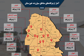 اینفوگرافی / آمار اردوگاه‌های مناطق سیل‌زده خوزستان