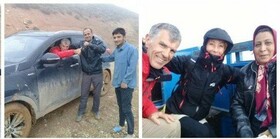 نجات زوج گردشگر فرانسوی از گل و لای مسیر باداب سورت