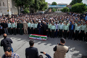 تشییع پیکر شهید «کورش حاجیمرادی» ریس پلیس آگاهی اسلام آباد غرب از توابع استان کرمانشاه