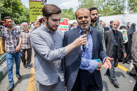 حضور رستم قاسمی در راهپیمایی روز قدس - تهران