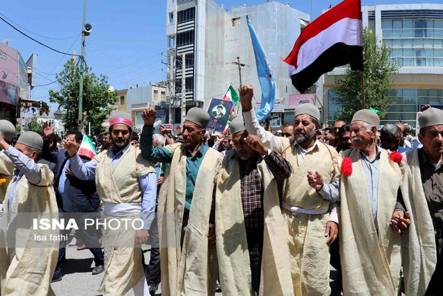 از راهپیمایی روز قدس با لباس عشایری تا حضور جنوبی‌ها با وجود گرمای هوا