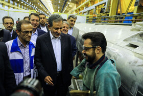 بازدید اسحاق جهانگیری،محسن هاشمی، محسنی بندپی، پیروز حناچی و رضا رحمانی از خط تولید واگن سازی آلومینیومی متروی تهران