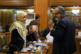 احمد مسجدجامعی و الهام فخاری در جلسه علنی شورای شهر تهران