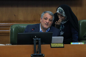 شهربانو امامی و محسن هاشمی در جلسه شورای شهر با حضور شهردار تهران