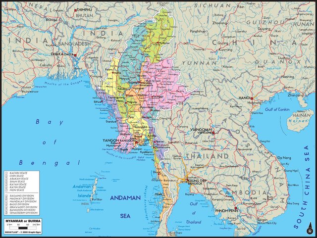 نقشه میانمار