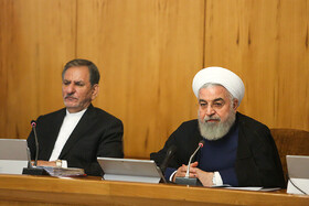حسن روحانی و اسحاق جهانگیری در جلسه هیات دولت