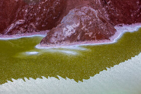 Qom Salt Dome is seen in the photo, Qom, Iran, July 27, 2019.
The hypersaline body of water in Qom Salt Dome features minerals such as magnesium, sodium, potassium and calcium.