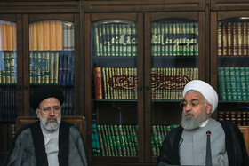  ابراهیم رییسی، رییس قوه قضاییه و حسن روحانی رییس جمهور در جلسه شورای عالی فضای مجازی