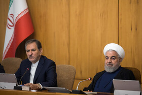 حسن روحانی و اسحاق جهانگیری در جلسه هیات دولت