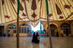 برپایی خیمه اباعبدالله الحسین(ع) در صحن امامزاده موسی مبرقع - قم