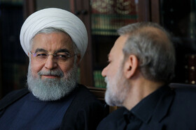 حسن روحانی و علی لاریجانی در جلسه شورای عالی انقلاب فرهنگی