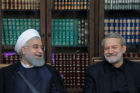 علی لاریجانی و حسن روحانی در جلسه شورای عالی انقلاب فرهنگی