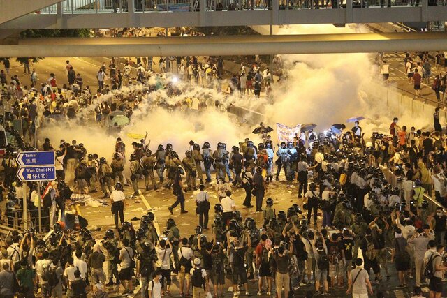 تجمع معترضان هنگ‌کنگی‌ در سالروز جنبش "اشغال"