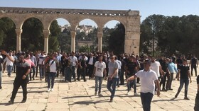 هیئتی از تیم ملی فوتبال عربستان در مسجدالاقصی + فیلم و عکس