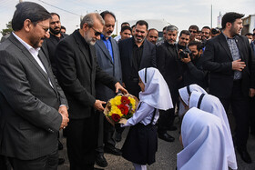  استقبال از رییس مجلس شورای اسلامی در شهرستان دامغان