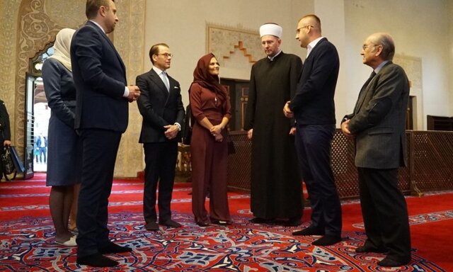 سوئد،وليعهد،كشور،بازديد،حجاب،مسجد،سفر،هرزگووين،شاهزاده