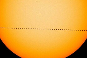 انتشار ویدئویی از لحظه عبور عطارد از مقابل خورشید