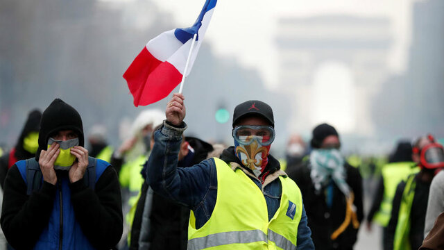 تجمع معترضان جلیقه زرد در پاریس