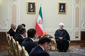 دیدار شاهین مصطفی‌یف، معاون نخست وزیر جمهوری آذربایجان با حسن روحانی