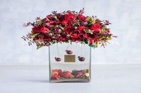 چیدمان شب یلدا به همراه گل و میوه