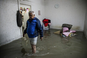 آبگرفتگی خیابانها و منازل شهر اهواز بر اثر بارش شدید باران