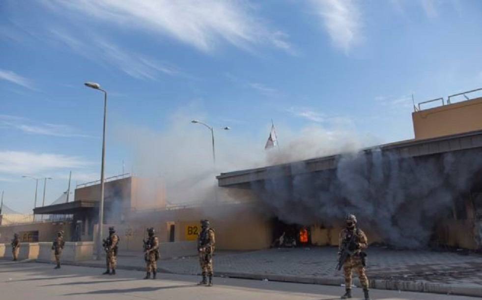 تصاویری از خسارات وارده به سفارت آمریکا در بغداد