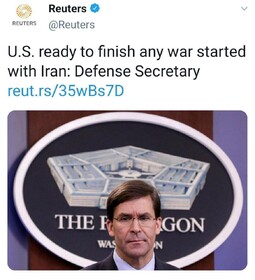 اسپر: آمریکا آماده پایان هر جنگی با ایران است