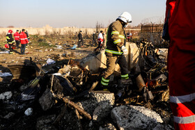 The wreckage of a Ukrainian passenger plane which crashd a few minutes after taking off from Tehran’s Imam Khomeini International Airport, is seen in the photo, Tehran, Iran, January 8, 2020.