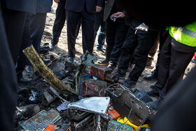 The wreckage of a Ukrainian passenger plane which crashd a few minutes after taking off from Tehran’s Imam Khomeini International Airport, is seen in the photo, Tehran, Iran, January 8, 2020.