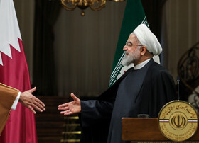 نشست خبری مشترک حسن روحانی، رییس جمهوری با شیخ تمیم بن حمد بن خلیفه آل ثانی، امیر قطر