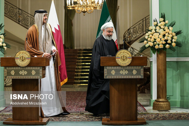 استقبال رسمی رییس جمهور از امیر قطر