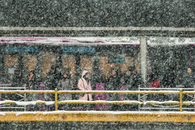 Heavy snow falls across Tehran, Iran, January 19, 2020.