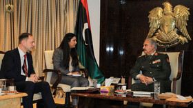 دیدار خلیفه حفتر با وزرای خارجه آلمان و الجزائر در بنغازی