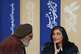 لیلا زارع و داریوش ارجمنددر نشست خبری فیلم «روزبلوا»