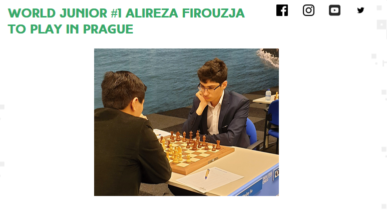 جایگزینی علیرضا فیروزجا پس از انصراف شطرنج باز چینی به دلیل ویروس کورونا در تورنمنت پراگ