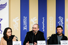 Film director Niki Karimi (L) is present on the seventh day of the 38th Fajr Film Festival, Tehran, Iran, February 7, 2020.