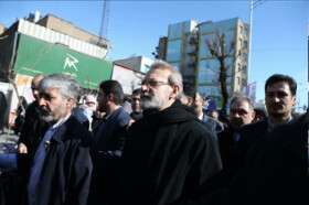 حضور رئیس مجلس در راهپیمایی ۲۲ بهمن تهران