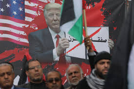 تظاهرات فلسطینی‌ها در کرانه باختری علیه معامله قرن