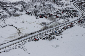 تصاویر هوایی از  مناطق برف گرفته گیلان