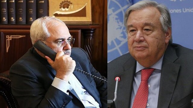  گفت‌وگوی تلفنی محمدجواد ظریف و آنتونیو گوترش