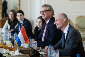 «استف بلوک» وزیر امور خارجه دولت پادشاهی هلند در دیدار با محمد جواد ظریف، وزیر امور خارجه کشورمان