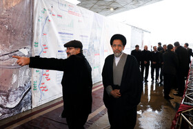 محمود علوی، وزیر اطلاعات در افتتاح منطقه یک آزادراه تهران-شمال با حضور رییس جمهور